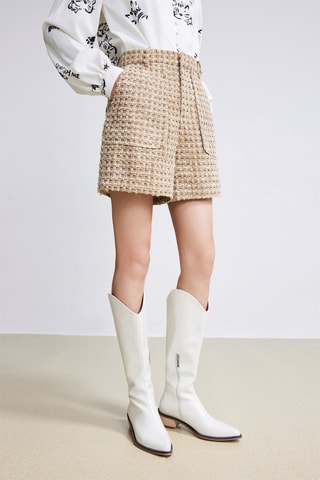 Short taille haute - Camel