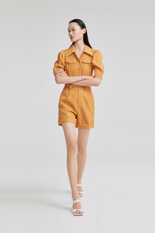 Short taille haute - Moutarde