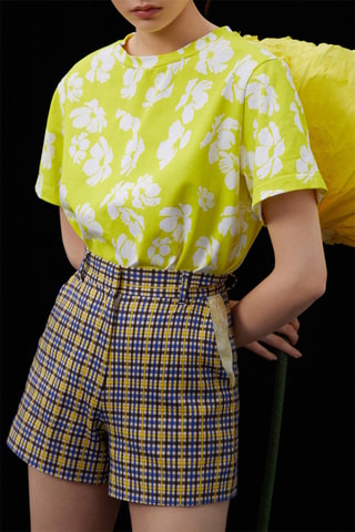 Short - Ecru et moutarde