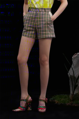 Short - Ecru et moutarde