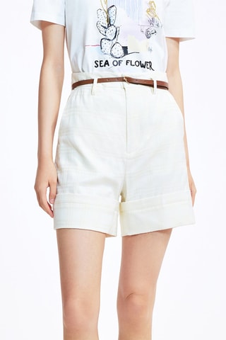Short taille haute - Ecru