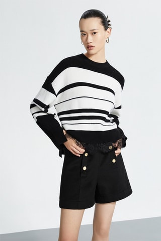 Short en laine de mouton Noir
