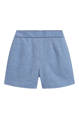 Short taille haute Bleu marine et blanc