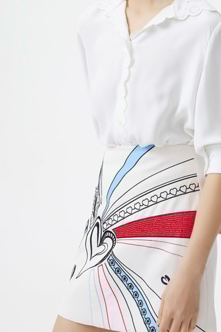 Minijupe taille haute - Blanc