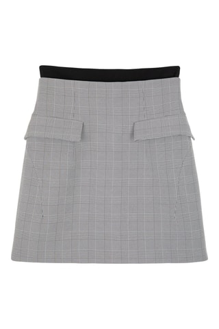Jupe trapèze taille haute - Gris et noir