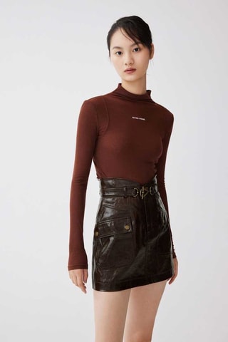 Jupe trapèze Marron