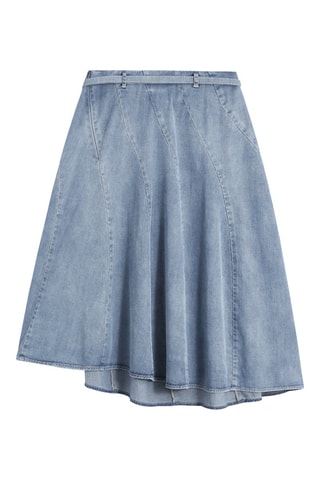 Jupe patineuse en jean taille haute - Bleu