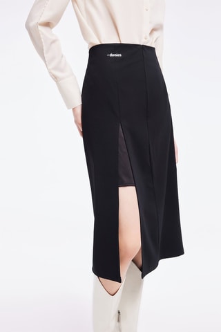 Jupe droite taille haute - Noir