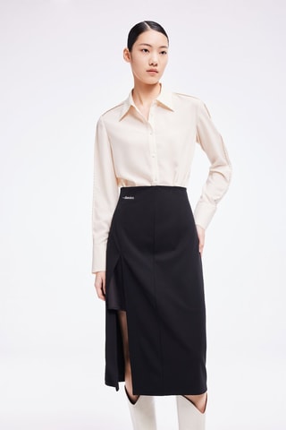 Jupe droite taille haute - Noir