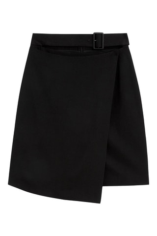 Jupe patineuse taille haute - Noir