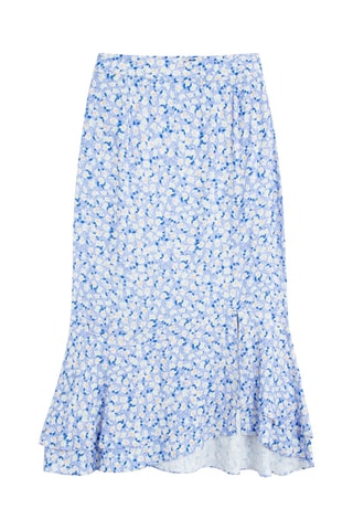 Jupe midi - Turquoise et blanc
