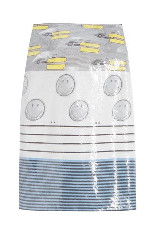 Jupe fourreau taille haute - Gris et blanc
