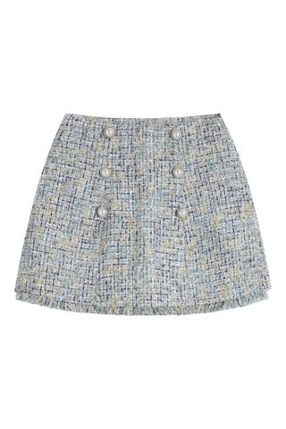 Jupe-short en tweed Bleu et gris clair