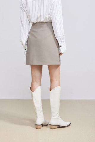 Jupe taille haute - Beige