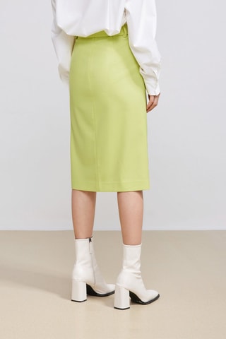 Jupe midi taille haute - Vert citron