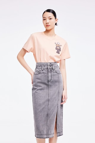 Jupe en jean - Gris