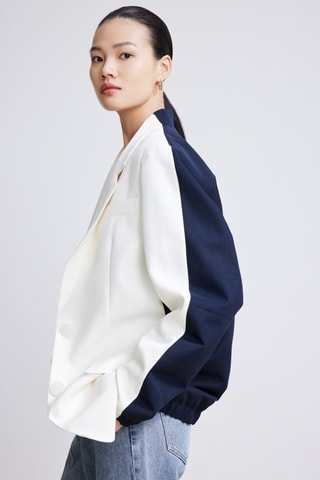 Blazer - Wit en marineblauw