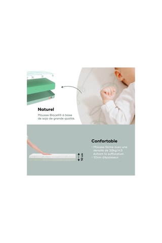  Matelas antibactérien Cosy'Lite - 60 x 120 cm 