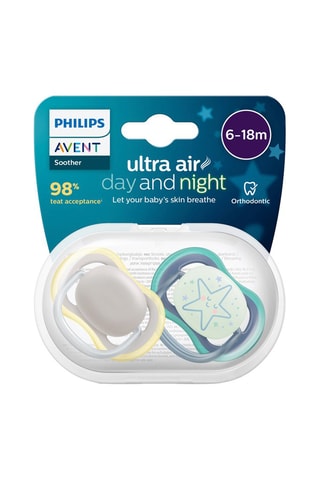 2 sucettes Day and night Ultra Air - De 6 à 18 mois
