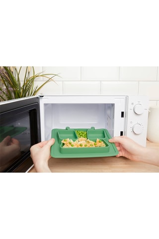 Prato antiderrapante em silicone sem BPA - 3 compartimentos - A partir dos 6 meses