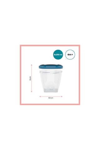 6 boiões graduados sem BPA Babybols - 6 x 250 ml