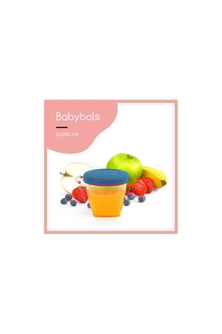 6 boiões graduados sem BPA Babybols - 6 x 250 ml