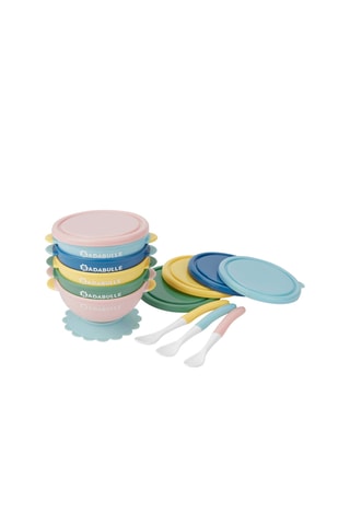 5 tigelas e 3 colheres flexíveis Fun Color - A partir dos 4 meses