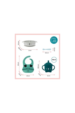 Kit refeição completa sem BPA Cão Isy - 4 produtos - Dos 15 aos 24 meses