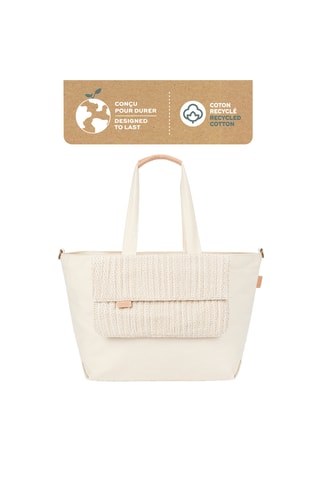 Tote bag et pochette - Beige et écru