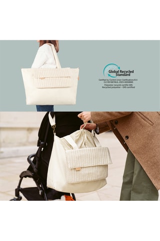 Tote bag et pochette - Beige et écru