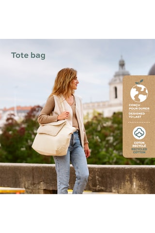 Tote bag et pochette - Beige et écru