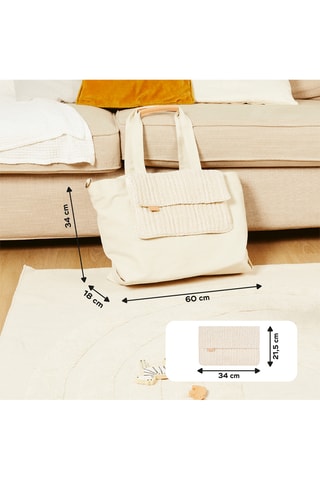 Tote bag et pochette - Beige et écru