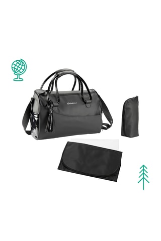 Sac à langer Glossy - 37 x 22 x 36 cm - Noir