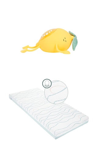 Matelas ergonomique Cosy'Lite Haute densité - 60 x 120 cm et Veilleuse citron Basile - Dès 12 mois
