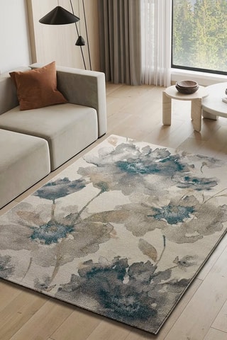 Tapis Sara Beige et bleu