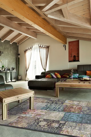 Tapis Neila 
Noir et bleu