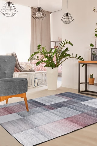 Tapis Class - Gris et rouge