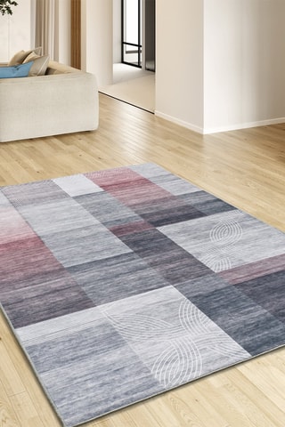 Tapis Class - Gris et rouge
