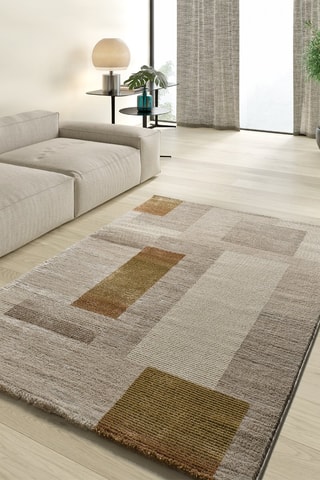Tapis Melfi - Blanc et kaki