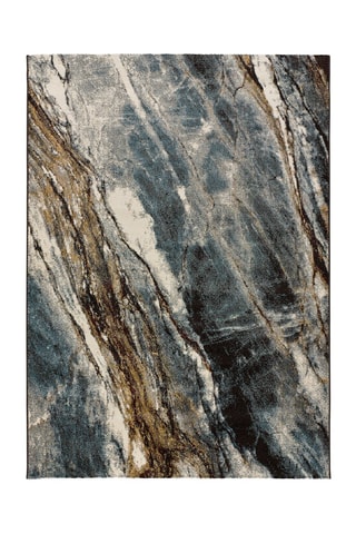 Tapis Marmol Madera Bleu et marron