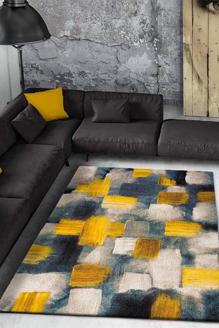 Tapis Lienzo Jaune et bleu