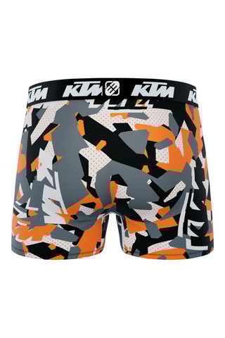 4 boxers - Gris, noir et orange - Freegun