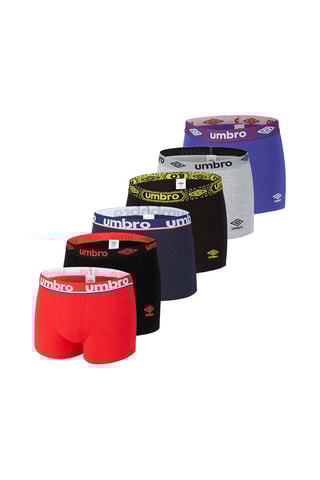 6 boxers - Bleu, gris et noir - Coloris aléatoire -  - Umbro