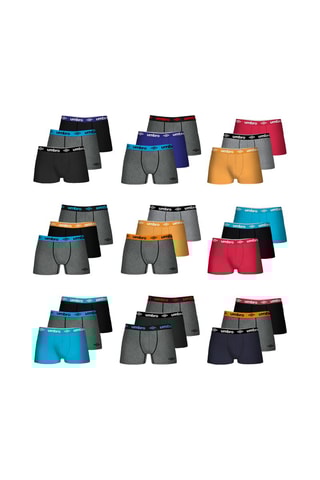 6 boxers - Bleu, gris et noir - Coloris aléatoire -  - Umbro