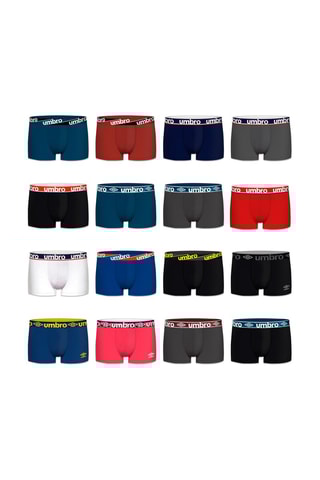 6 boxers - Bleu, gris et noir - Coloris aléatoire -  - Umbro