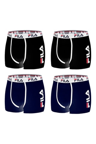 4 boxers - Noir et bleu - Fila