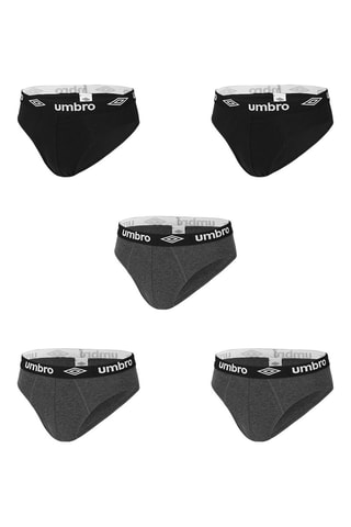 5 slips - 
Noir et gris foncé - Umbro