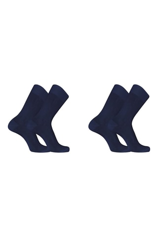 2 paires de chaussettes en fil d'Ecosse - Bleu marine - Pierre Cardin