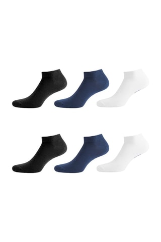 6 paires de socquettes - Bleu, noir et blanc - Serge Blanco