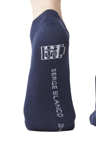 6 paires de socquettes - Bleu, noir et blanc - Serge Blanco